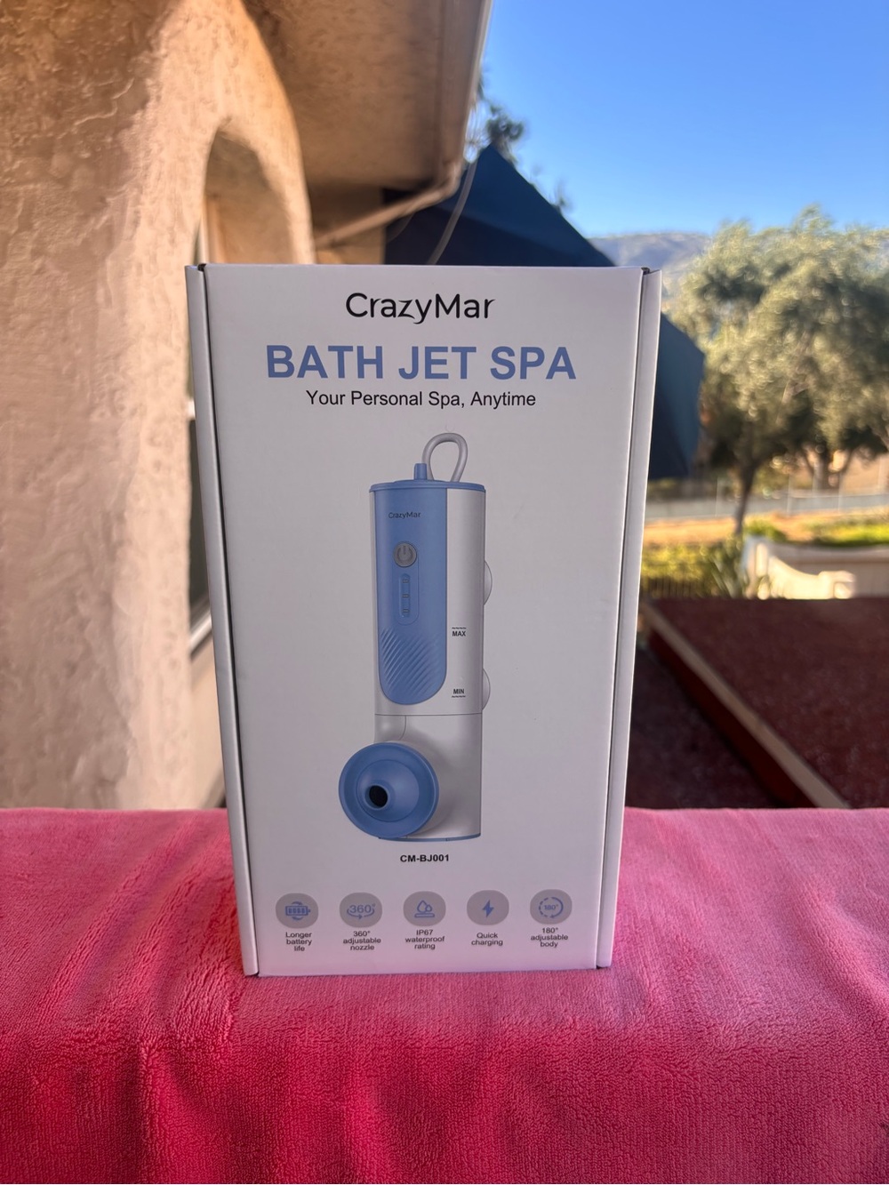 CrazyMar Bath Jet Spa Portable Bubble Bath Massager Rechargeable
